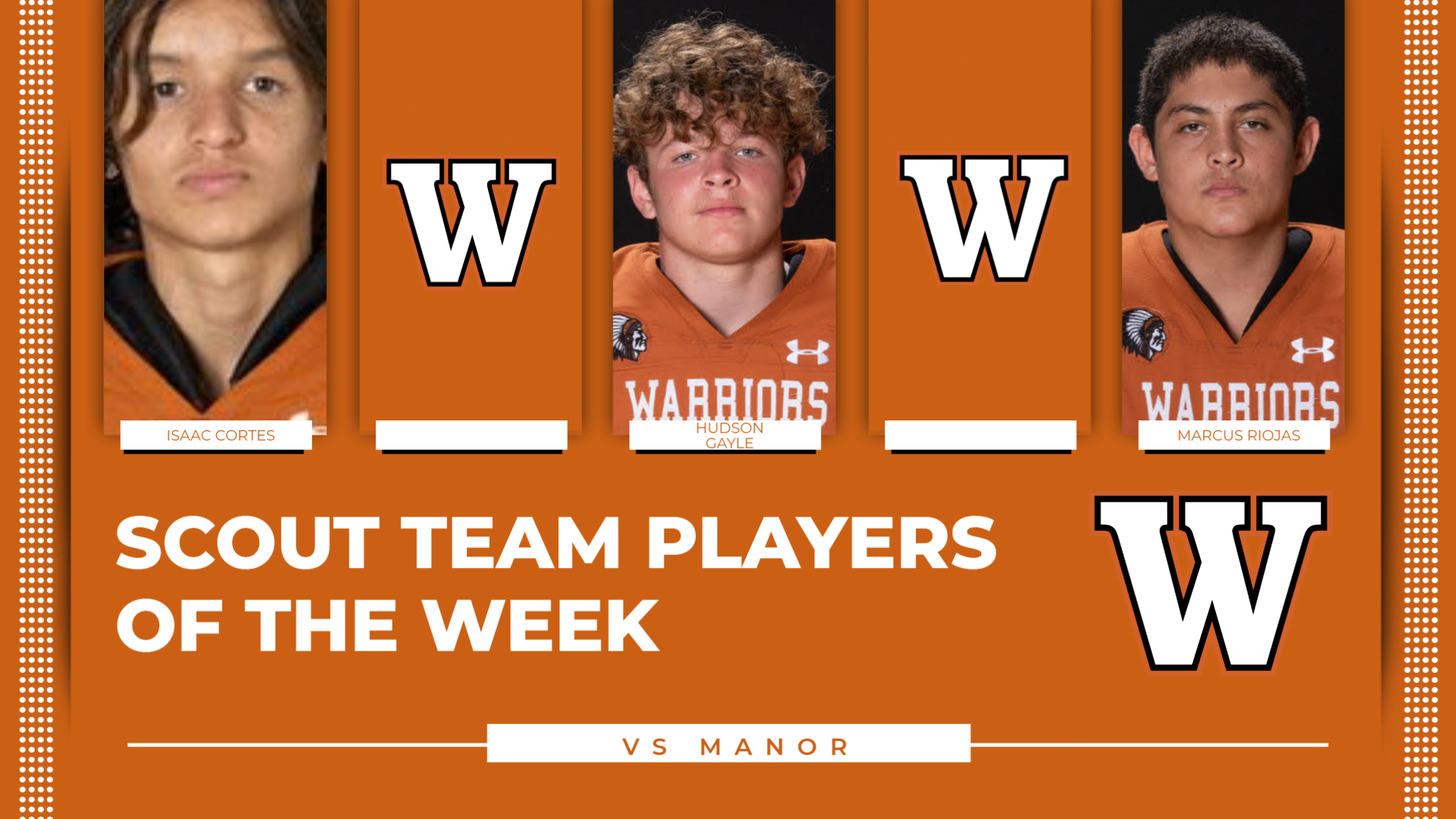 Scout Team players of the week